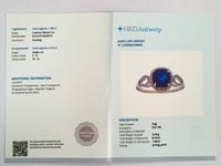 2.05 Ct Cushion Mixed Cut Natural Sapphire 14K Gold Ring