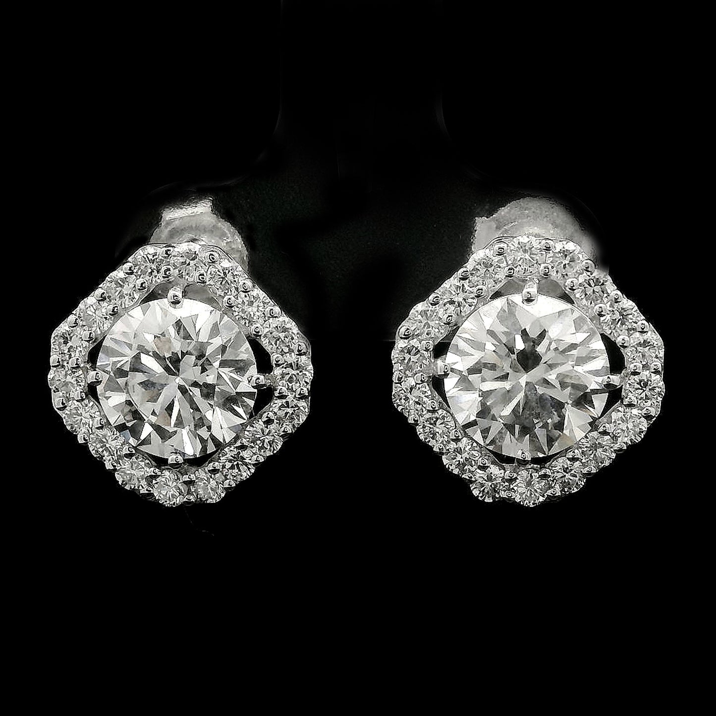 4.56 Carats Lab Grown Diamond 14K Gold Earrings