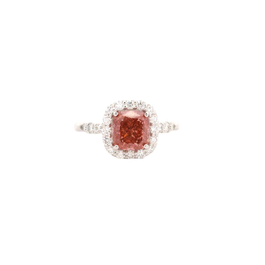 2.57 Carats Pink Lab Grown Diamond 14K Gold Ring