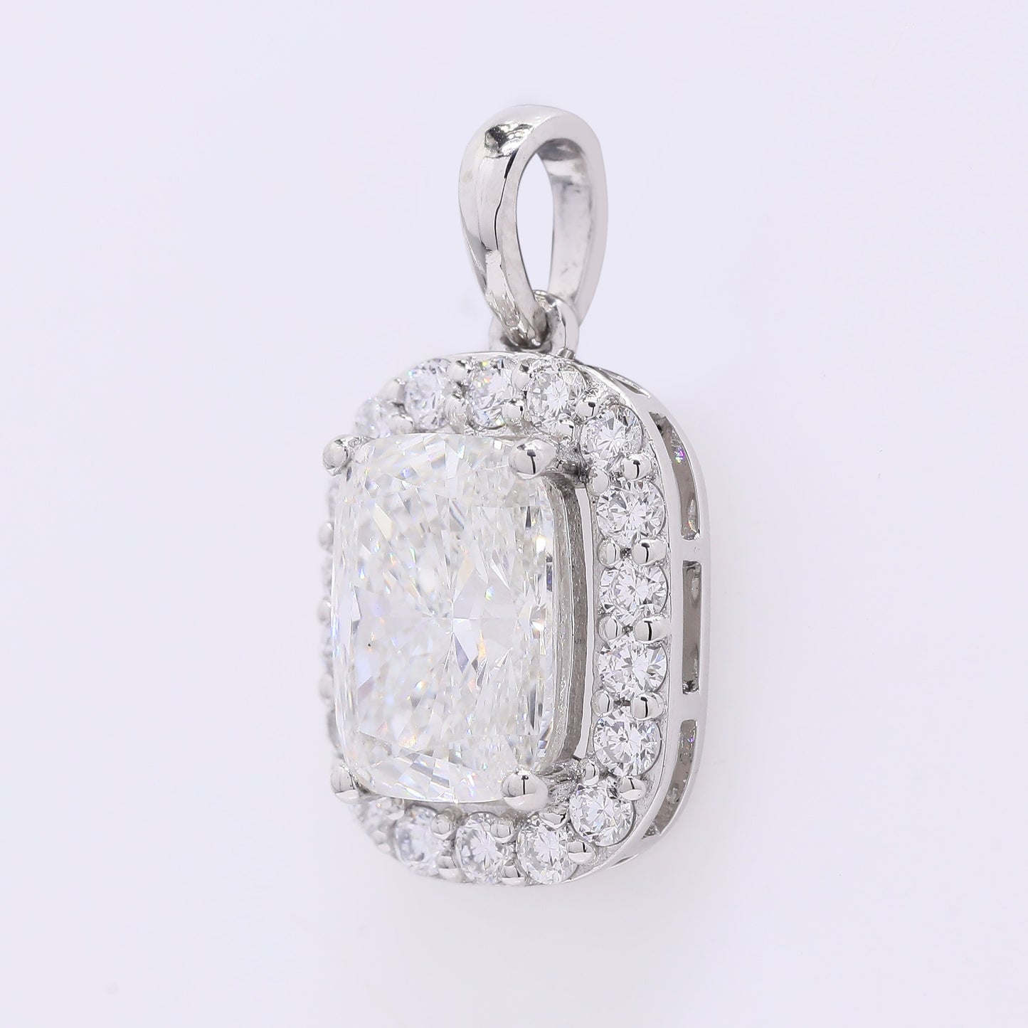 2.28 Ct Cushion Modified Brilliant Lab Grown Diamond 950 Platinum Pendant