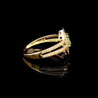 0.87 Ct Oval Multi Sapphire 14K Gold Ring