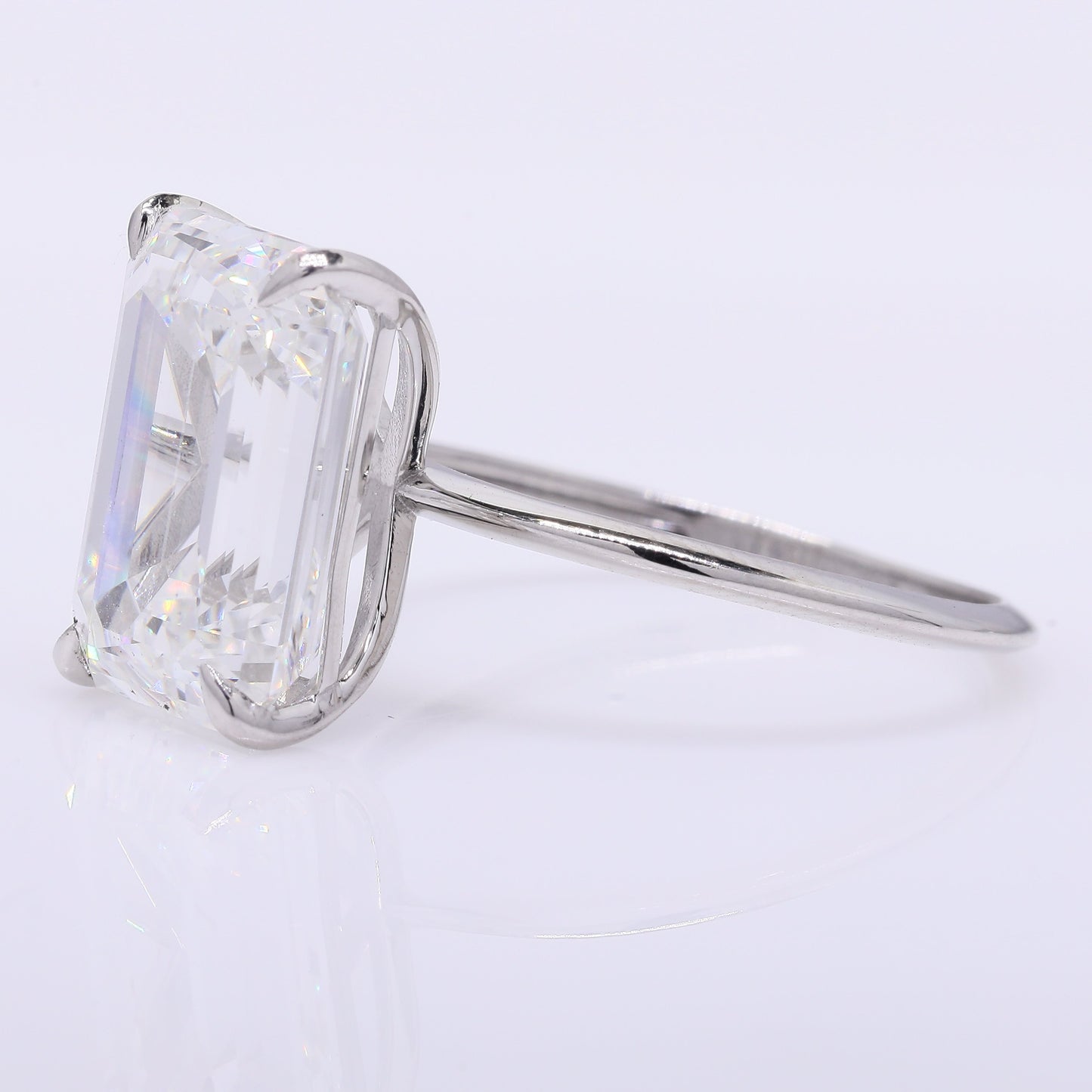 6.85 Ct Octagon Lab Grown Diamond 950 Platinum Ring