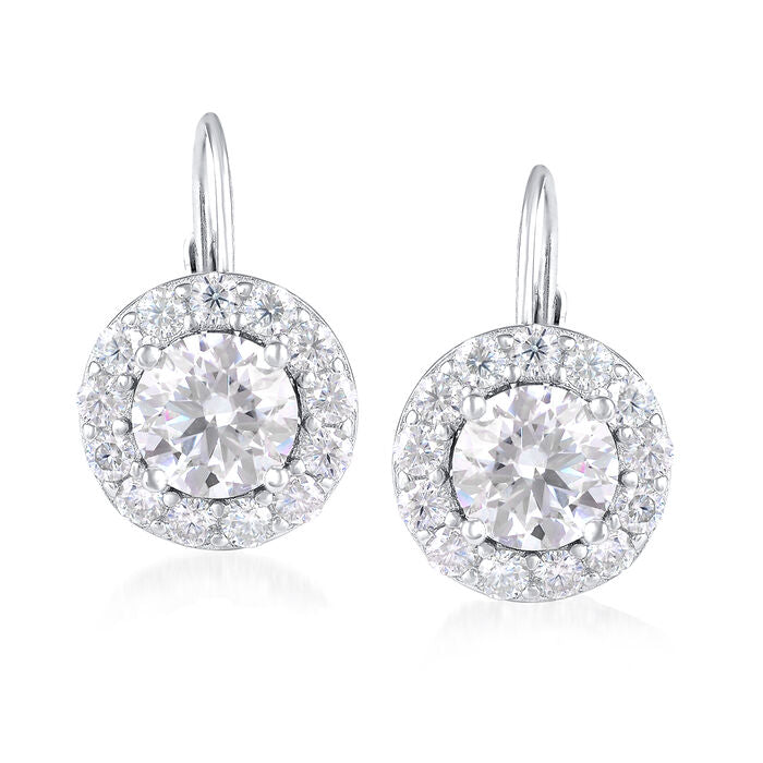 2.72 ct. t.w. Moissanite Drop Earrings in Sterling Silver