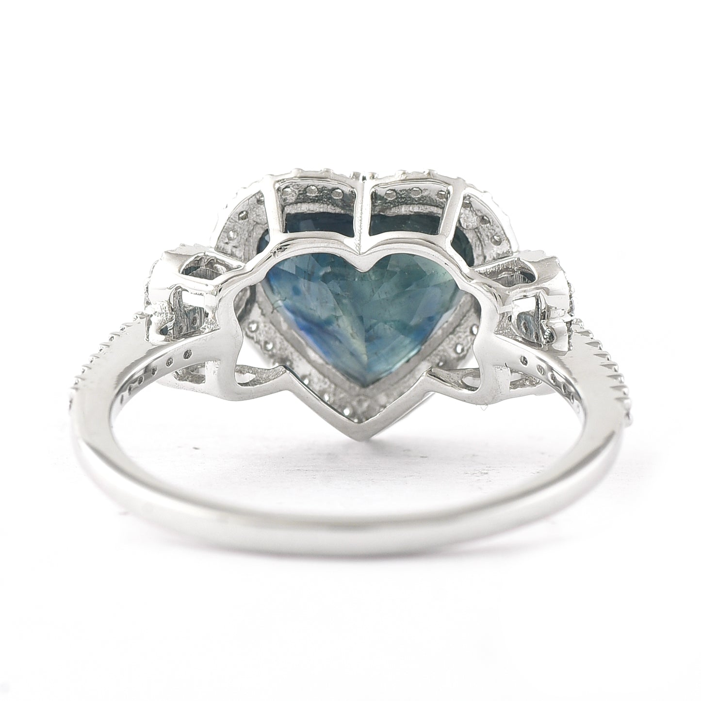 3.79 Ct Heart Mixed Cut Natural Bi-Coloured Sapphire 950 Platinum Ring