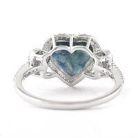 3.79 Ct Heart Mixed Cut Natural Bi-Coloured Sapphire 950 Platinum Ring