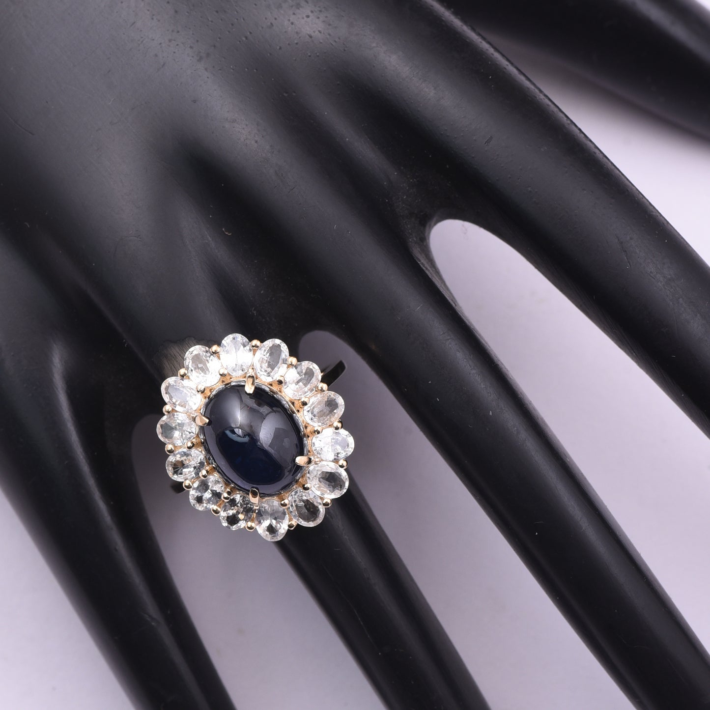 7.91 Ct Oval Sapphire 9K Gold Ring