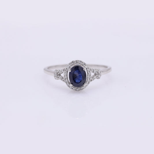 1.16 Ct Oval Mixed Cut Natural Sapphire 950 Platinum Ring