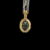 2.07 Ct Oval Mixed Cut Natural Aquamarine 14K Gold Pendant