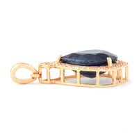 5.23 Ct Pear Natural Sapphire 14K Gold Pendant