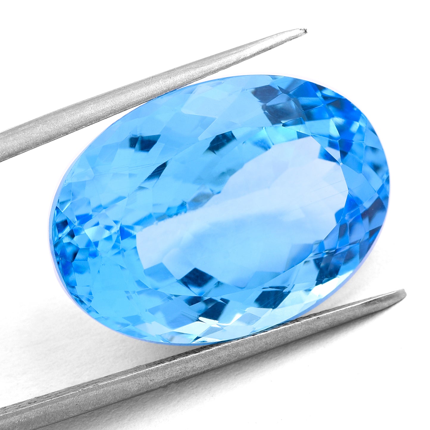 31.77 Natural Blue Topaz Oval Mixed Cut Gemstone