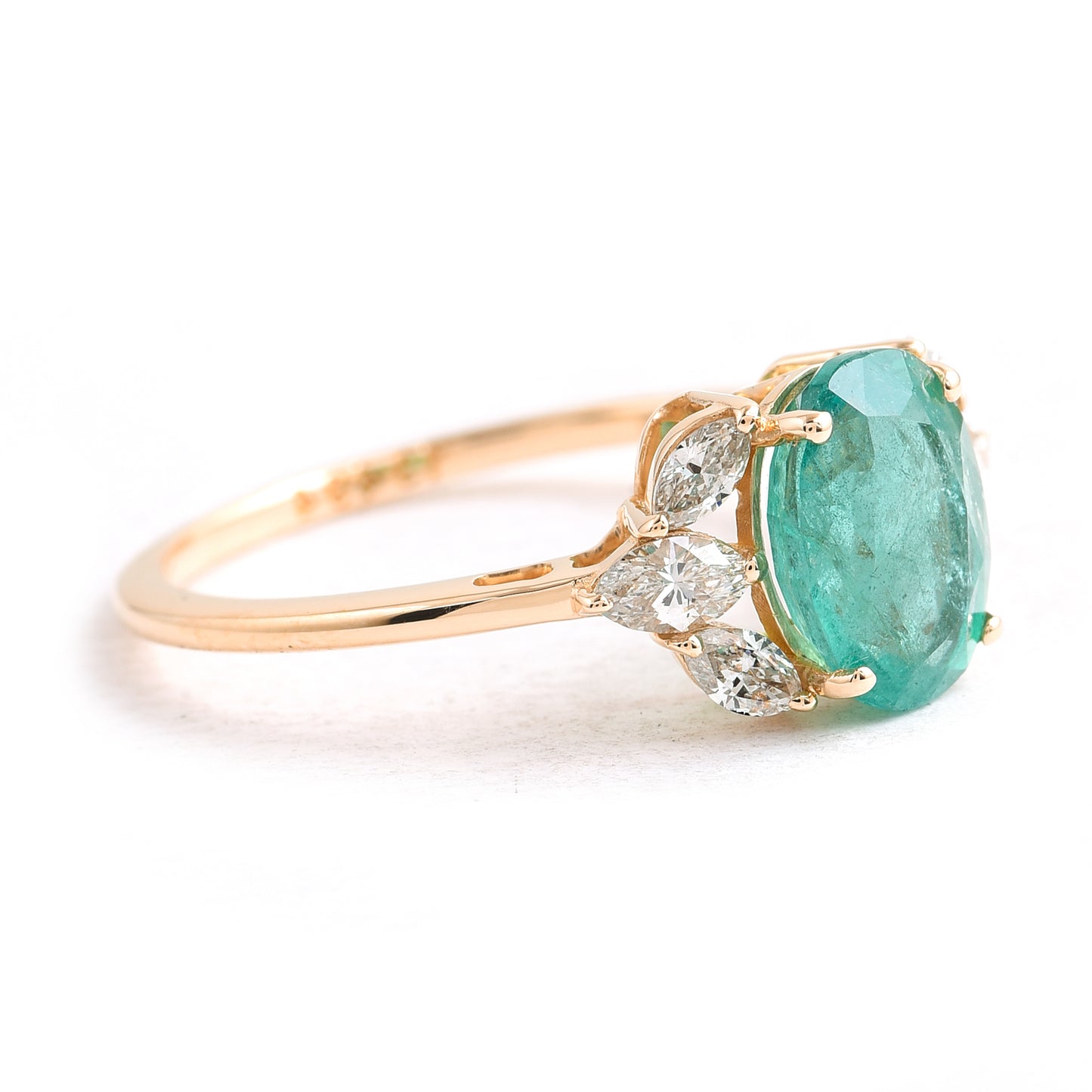 2.11 Ct Oval Emerald 14K Gold Ring