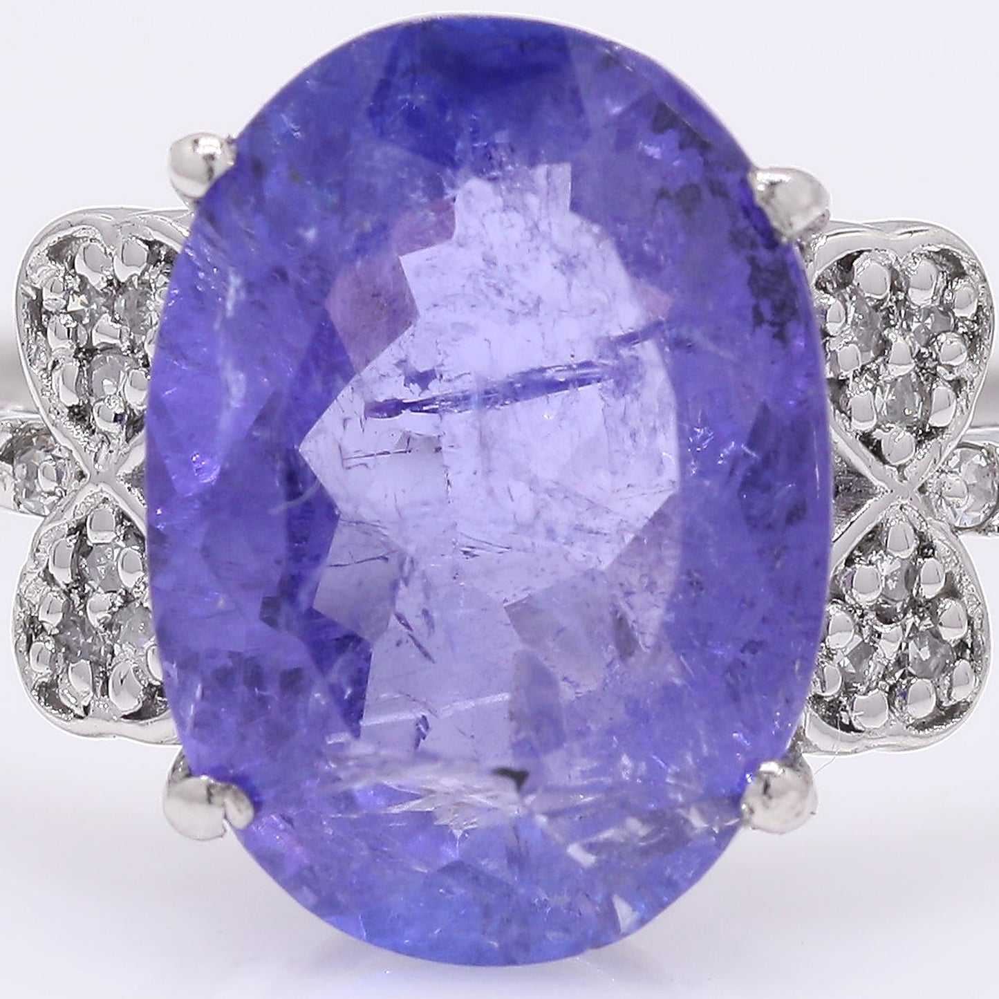 2.98 Ct Oval Mixed Cut Natural Tanzanite 950 Platinum Ring