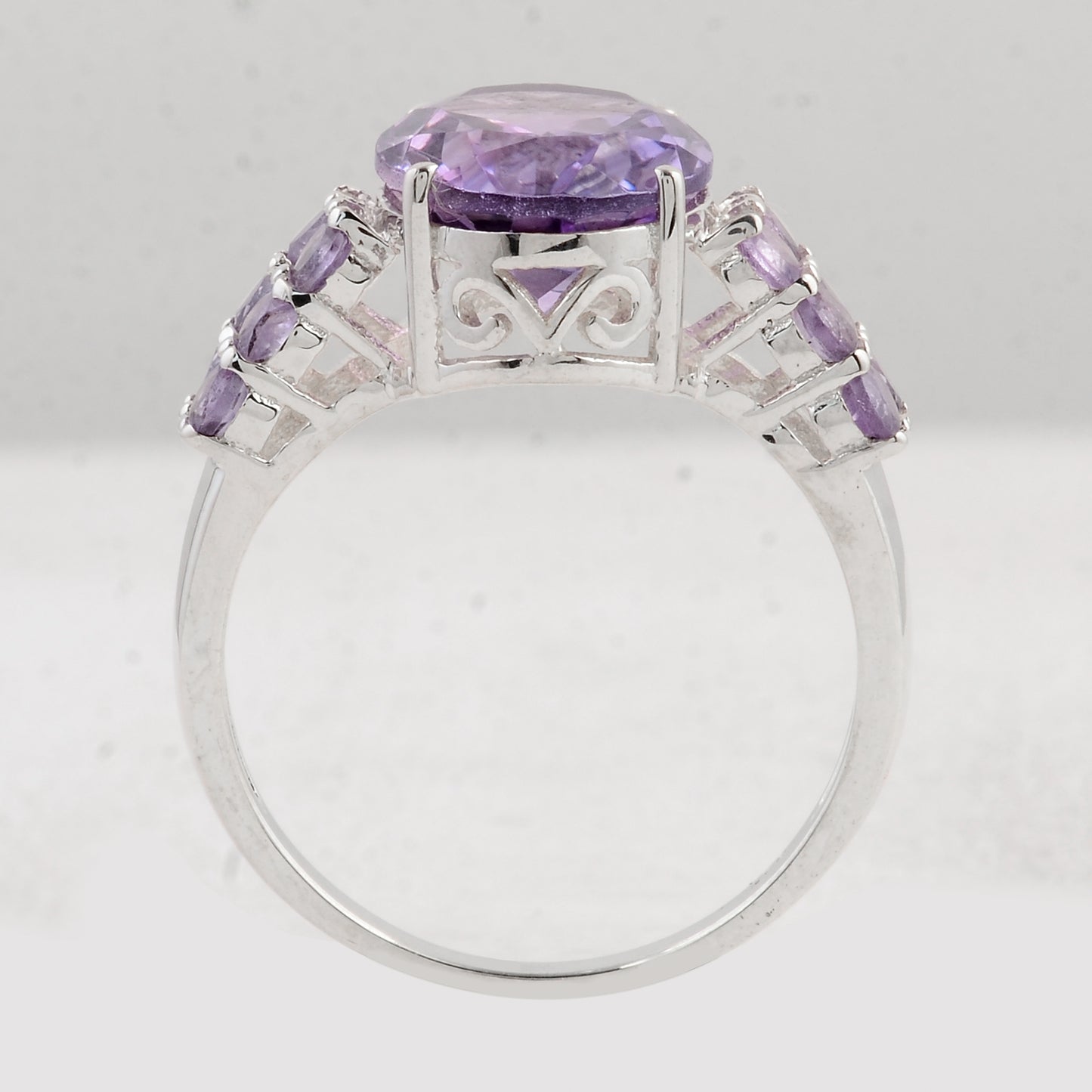 5.24 Ct Oval Amethyst 925 Sterling Silver Ring