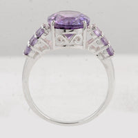 5.24 Ct Oval Amethyst 925 Sterling Silver Ring