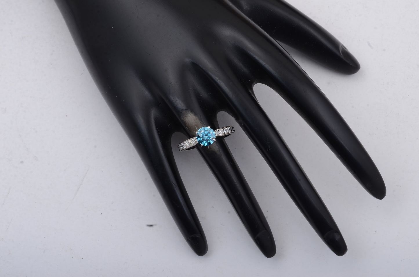 1.53 Carats Blue Lab Grown Diamond 14K Gold Ring