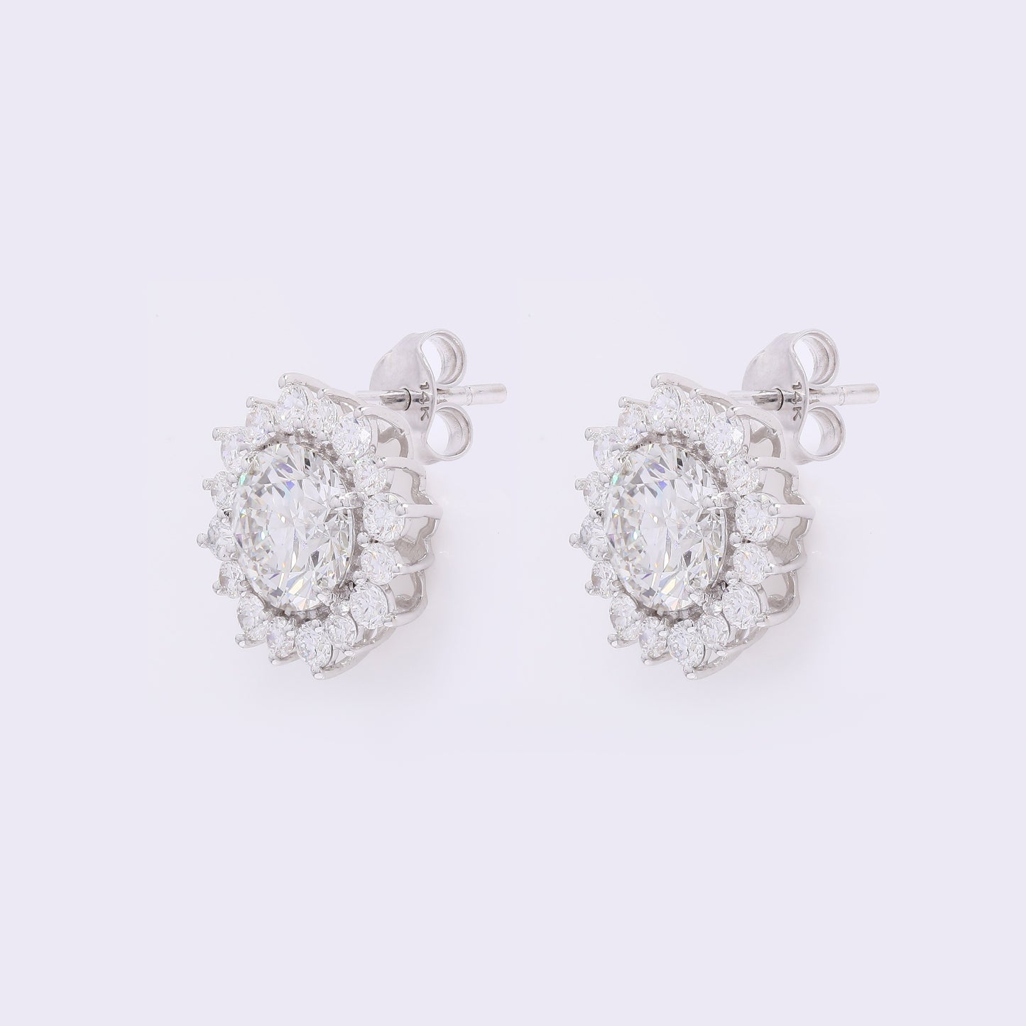 3.91 Carats Lab Grown Diamond 14K Gold Earrings