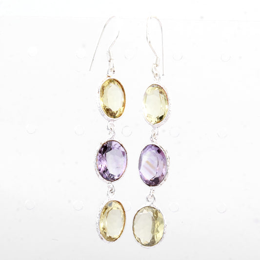 10.40 Ct Amethyst 925 Sterling Silver Earrings