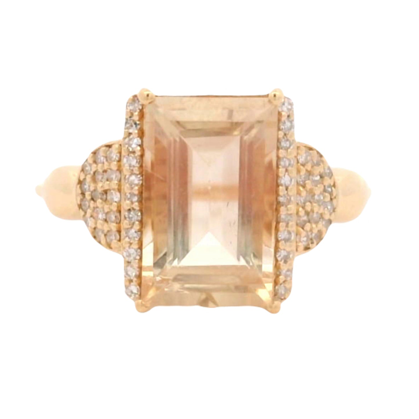 2.85 Ct Baguette Oregon Sunstone 14K Gold Ring
