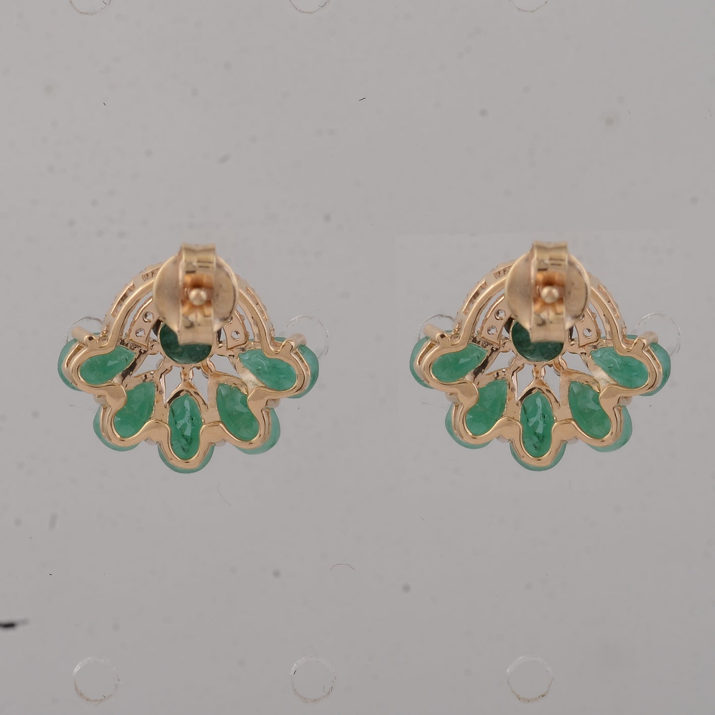 2.36 Ct Round Emerald 14K Gold Earrings