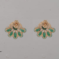 2.36 Ct Round Emerald 14K Gold Earrings