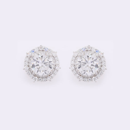 4.87 Carats Lab Grown Diamond 14K Gold Earrings