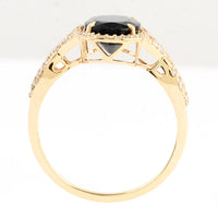 2.50 Ct Oval Mixed Cut Natural Corundum Sapphire 14K Gold Ring