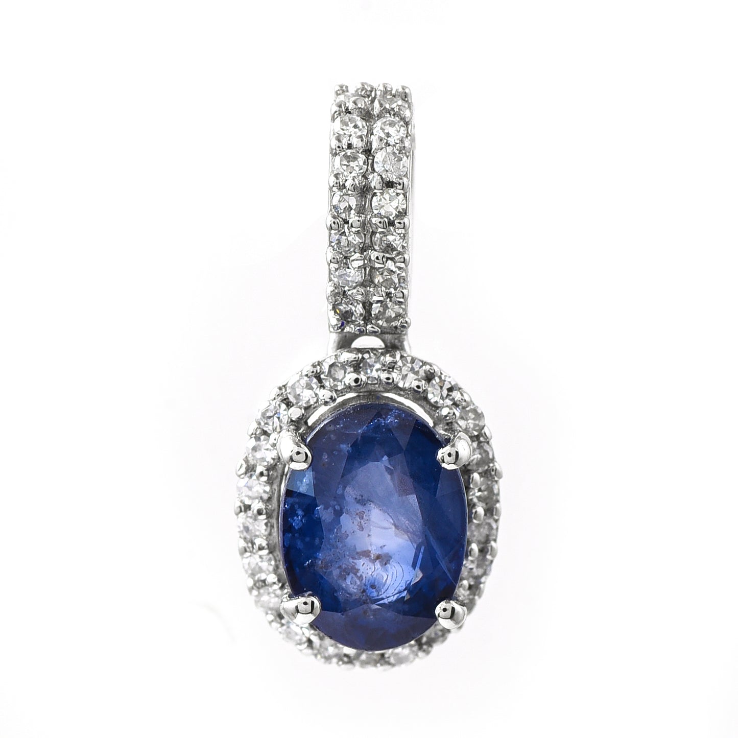 1.29 Ct Oval Sapphire 950 Platinum Pendant