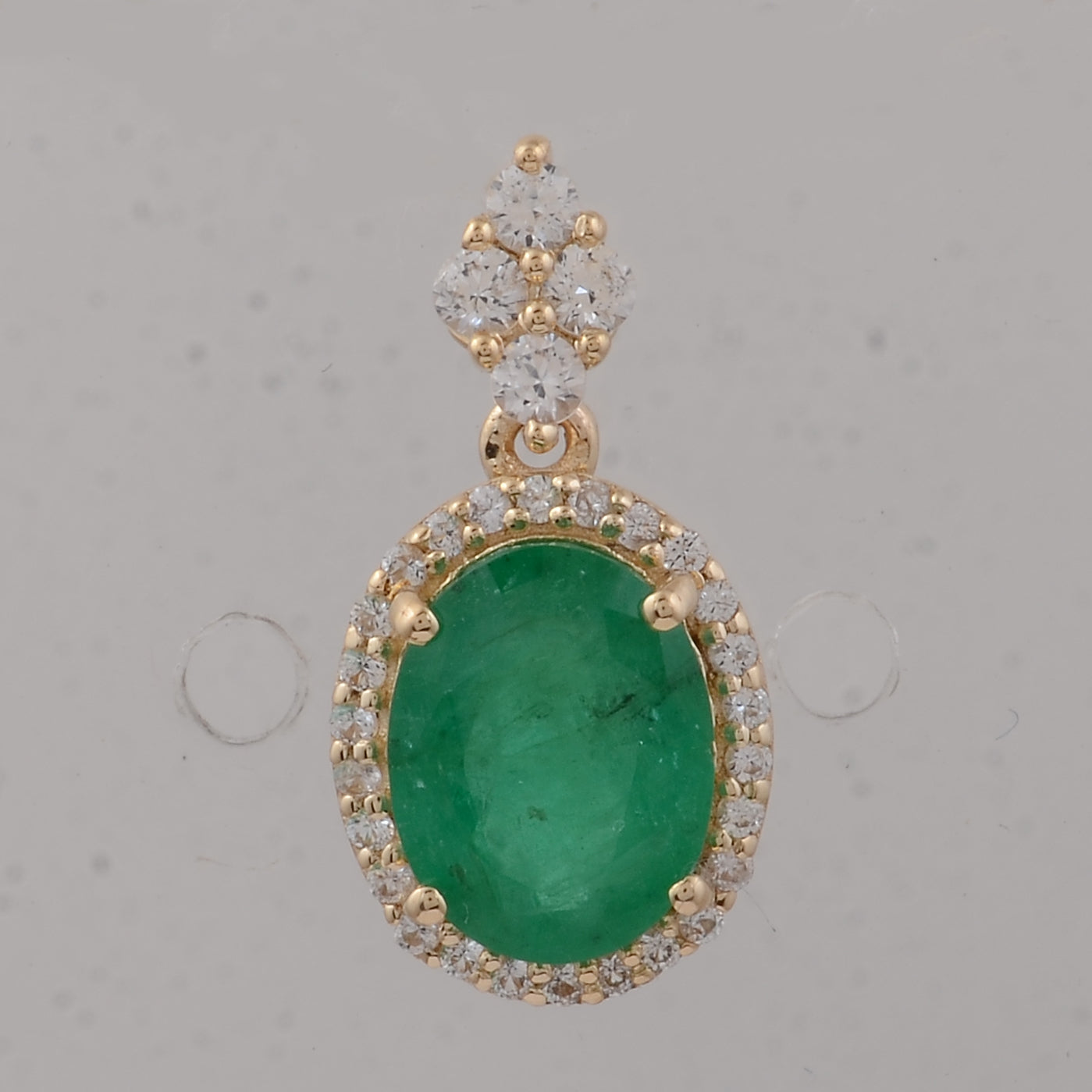 1.65 Ct Oval Emerald 9K Gold Pendant