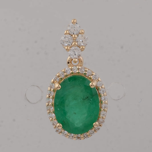 1.65 Ct Oval Emerald 9K Gold Pendant