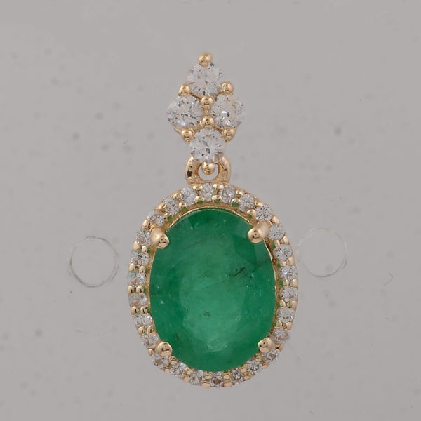 1.65 Ct Oval Emerald 9K Gold Pendant