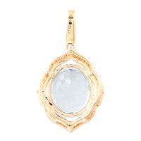 2.06 Ct Oval Mixed Cut Natural Aquamarine 14K Gold Pendant