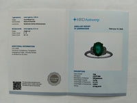 2.61 Ct Oval Mixed Cut Natural Emerald 950 Platinum Ring