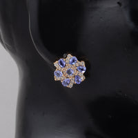 2.96 Ct Round Tanzanite 14K Gold Earrings