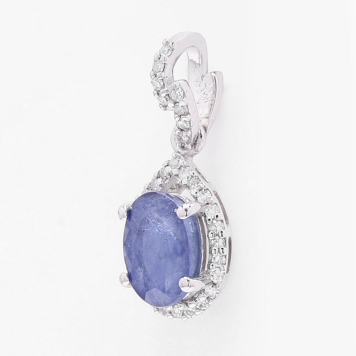 1.34 Ct Oval Mixed Cut Natural Sapphire 950 Platinum Pendant
