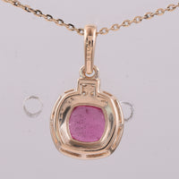 1.09 Ct Cushion Tourmaline 9K Gold Pendant
