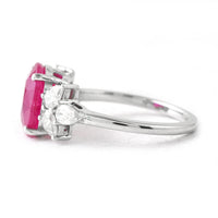 4.33 Ct Oval Ruby 950 Platinum Ring