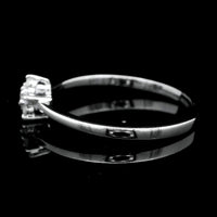 0.13 Ct Round Diamond 925 Silver Ring