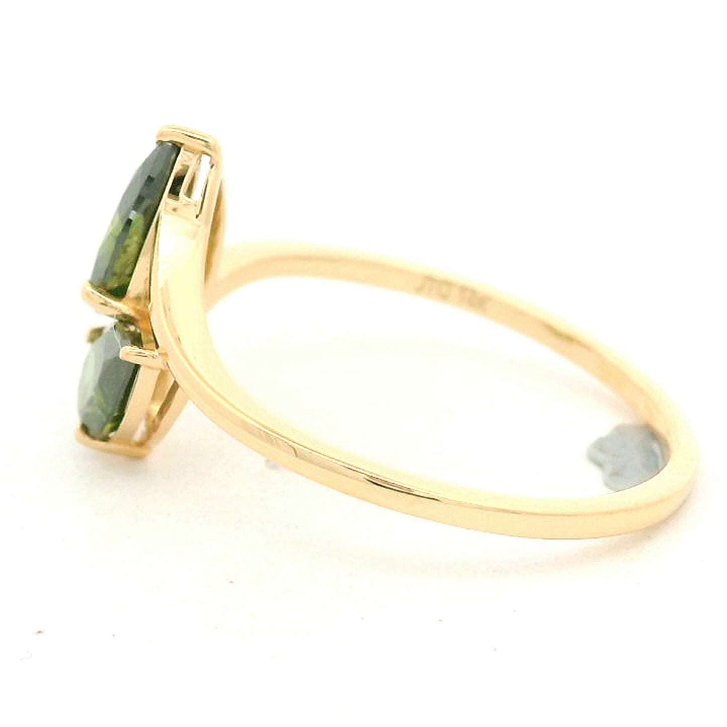 1.23 Ct Pear Green Diamond 14K Gold Ring