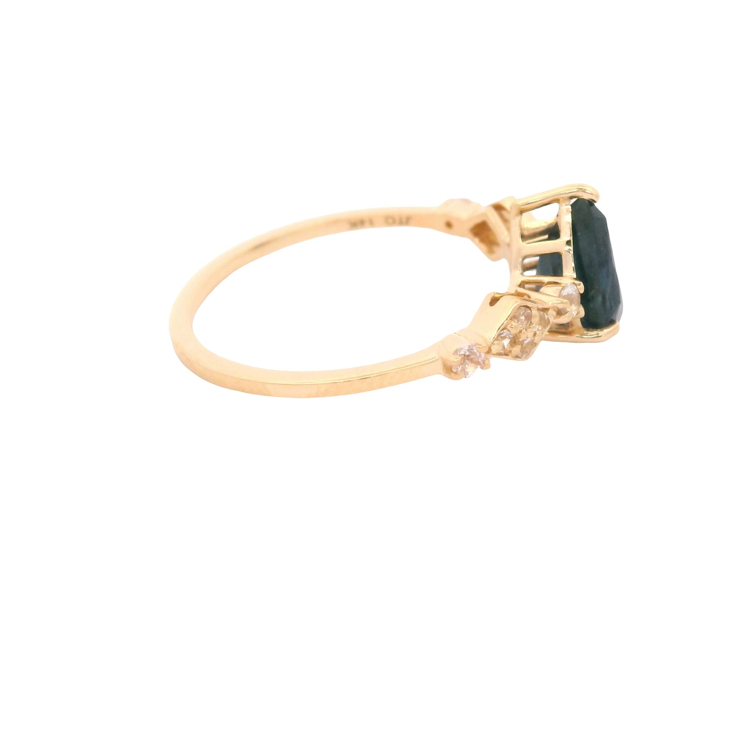 2.05 Ct Pear Sapphire 14K Gold Ring