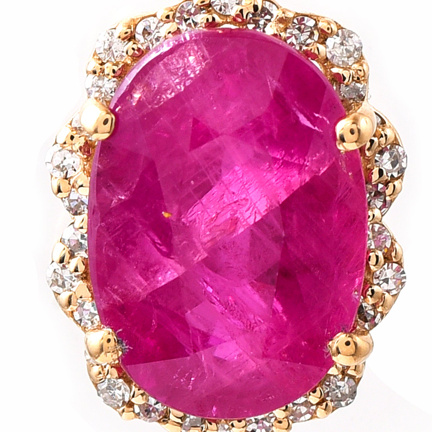 3.02 Ct Oval Ruby 14K Gold Pendant