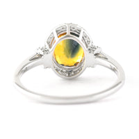 3.02 Ct Oval Mixed Cut Natural Bi-Coloured Sapphire 950 Platinum Ring