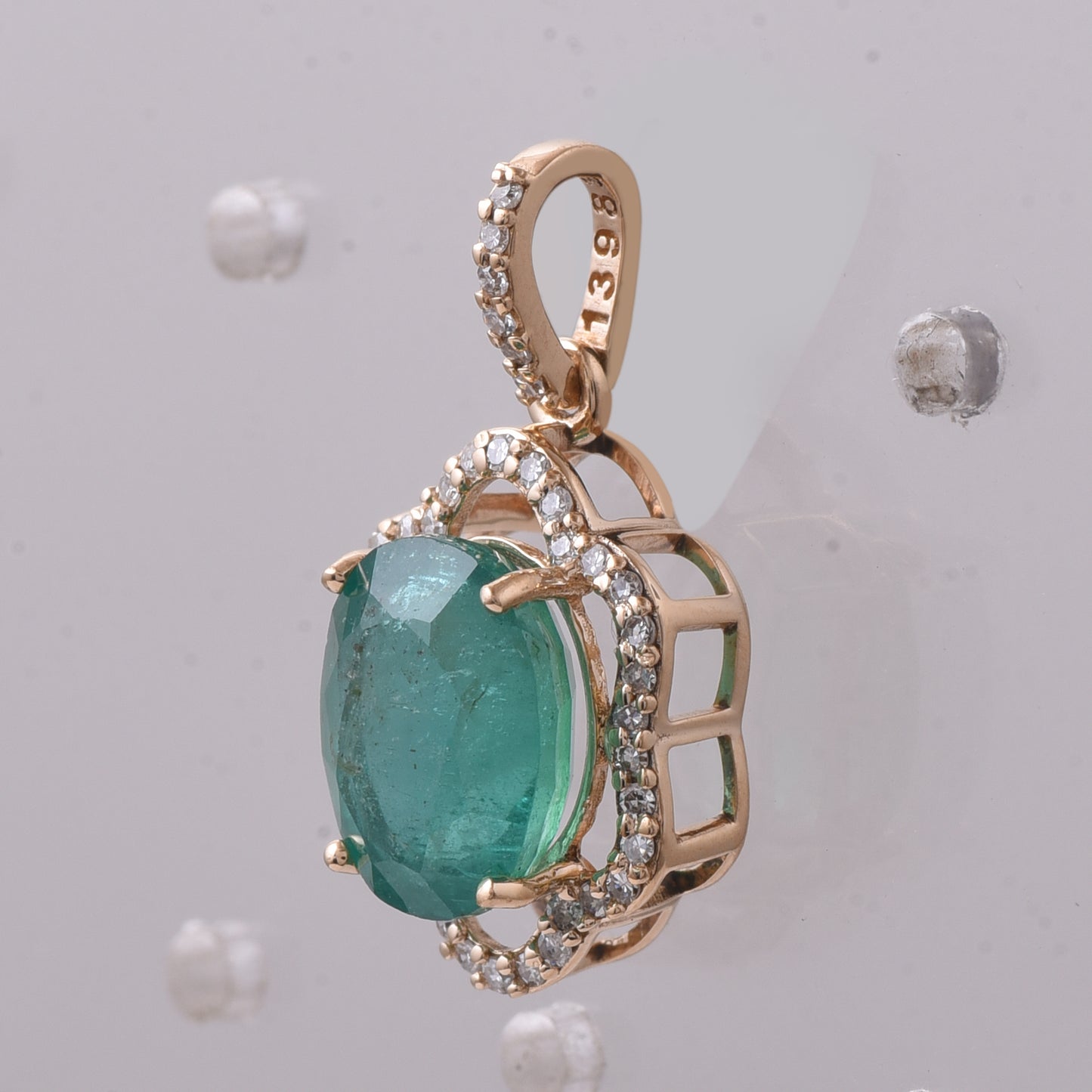 2.37 Ct Oval Emerald 14K Gold Pendant