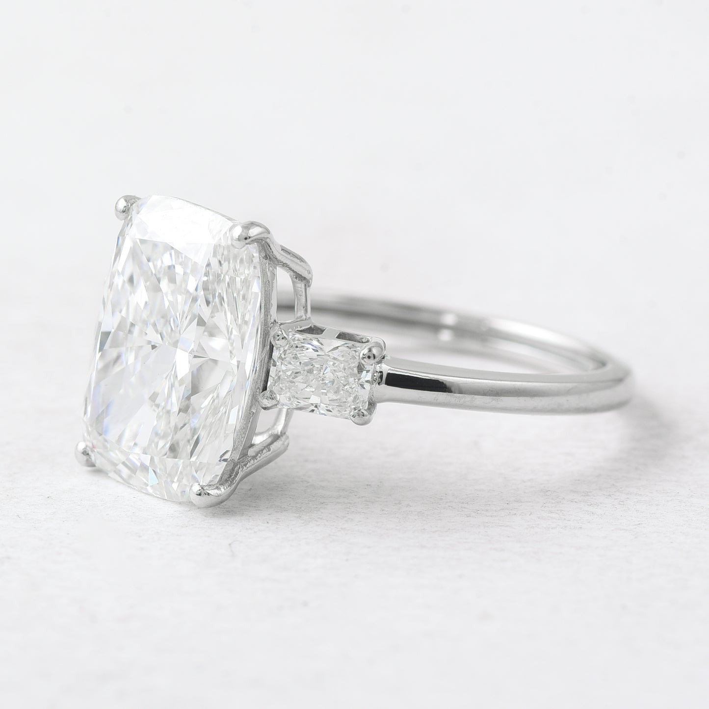 5.35 Ct Cushion Lab Grown Diamond 950 Platinum Ring