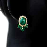 4.79 Ct Oval Emerald 14K Gold Earring