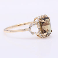 2.31 Ct Octagon Step Cut Natural Colour Change Sapphire 14K Gold Ring