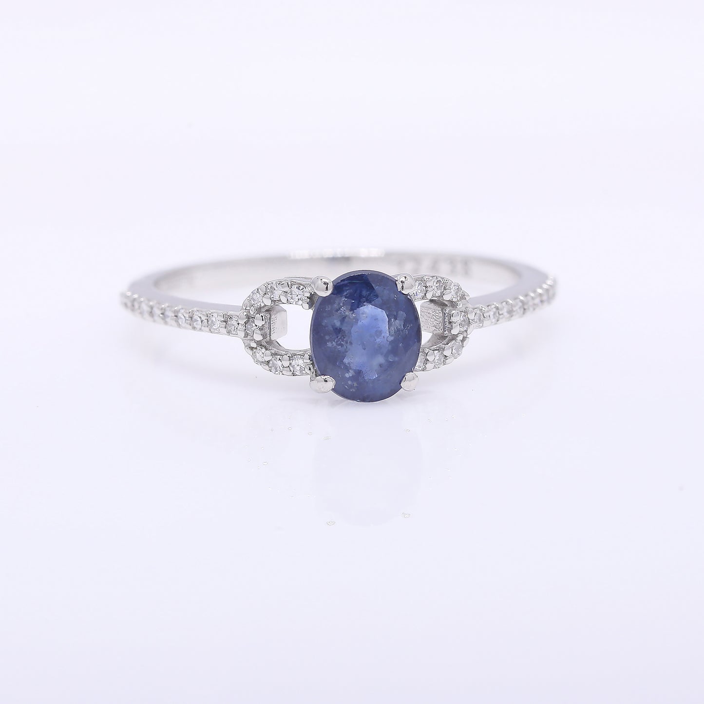 1.16 Ct Oval Mixed Cut Natural Sapphire 950 Platinum Ring