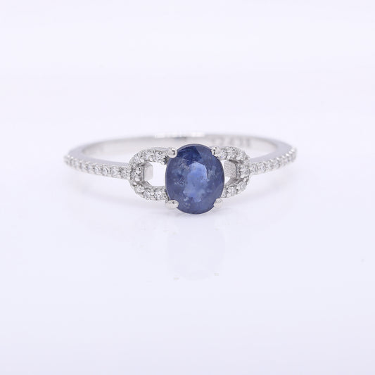 1.16 Ct Oval Mixed Cut Natural Sapphire 950 Platinum Ring