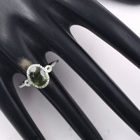 2.95 Ct Oval Mixed Cut Natural Green Sapphire 950 Platinum Ring