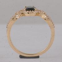 1.21 Ct Oval Blue Sapphire 9K Gold Ring