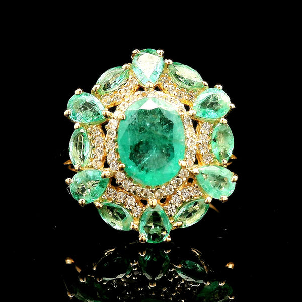 2.68 Ct Oval Emerald 14K Gold Ring